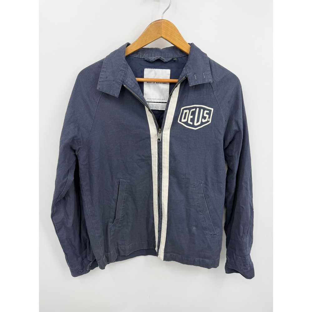 Deus Ex Machina Richie Harrington Jacket Mens Navy Blue Full Zip Graphic Logo
